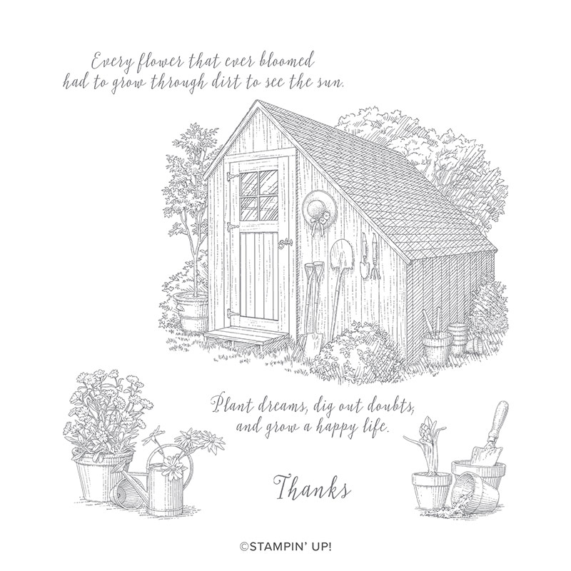 GARDEN SHED CLING STAMP SET by Stampin' Up!